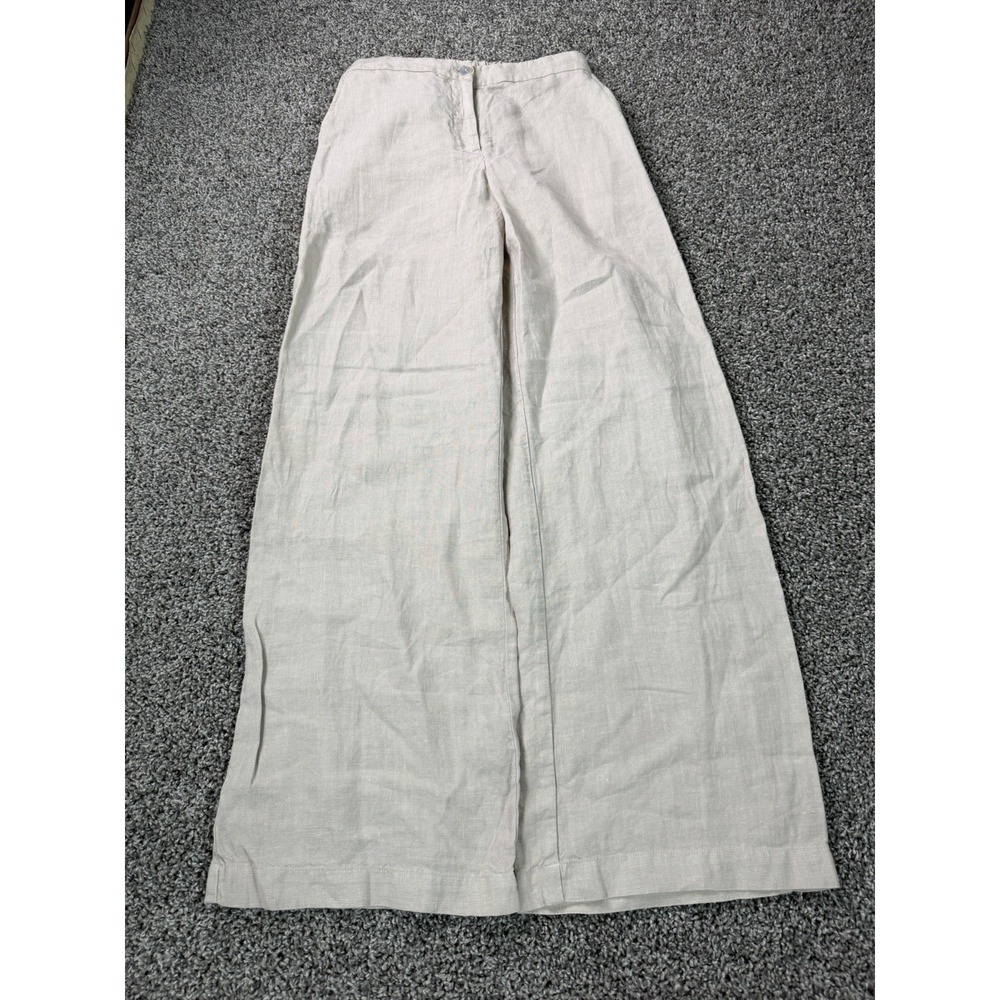 Oska Linen Chino Pants Women's Size 1 U.S. 6/8 Beige Wide Leg